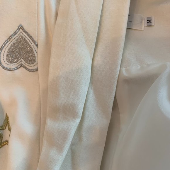 Vintage Kimi Collection cream cotton jacket with hearts size M excellent cond - Picture 15 of 15